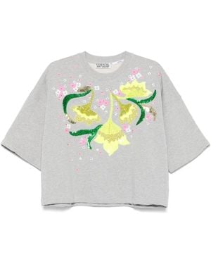 Essentiel Antwerp T-Shirt Mit Paillettenverzierung - Grau