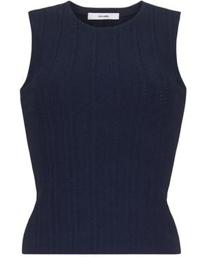 Adam Lippes Brynn Sleeveless Top - Blue