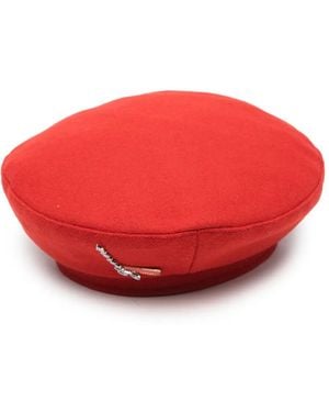 Barbour Baskenmütze mit Logo-Brosche - Rot