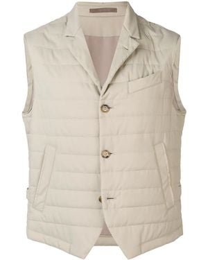 Eleventy Padded Fitted Gilet - Natural