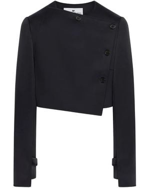Courreges Oblique Satin Tailored Jacket - Black
