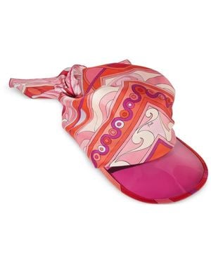 PUCCI Silk-Twill Visor Hat - Pink