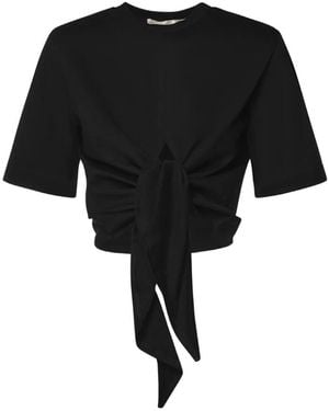 Nineminutes Self-Tie Cropped T-Shirt - Black
