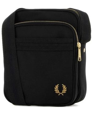 Fred Perry Logo-Detail Messenger Bag - Black