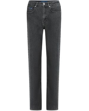 Karl Lagerfeld High-Rise Straight Jeans - Gray