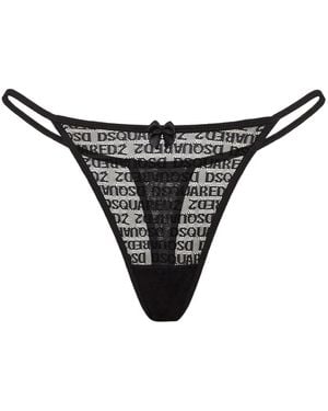 DSquared² Tanga Mit Durchgehendem Logo - Schwarz