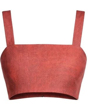 Elie Saab Printed Crop Top - Red