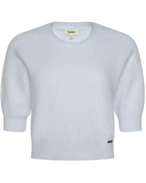 L'Agence Guinevere Short-Sleeve Jumper - Blue