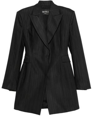 Dondup Pinstripe-Pattern Double-Breasted Mini Dress - Black