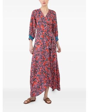 Natalie Martin Floral-Print Maxi Dress - Red