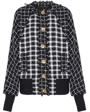 Balmain Tweed-Bomberjacke - Schwarz