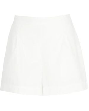 MC2 Saint Barth Pleated Linen Shorts - White
