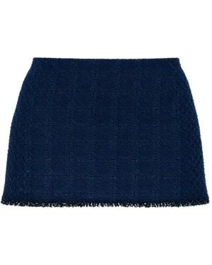 Givenchy Minifalda Con Dobladillo Deshilachado - Azul