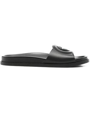 Gucci Slippers Met Gg-Logo - Zwart