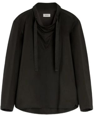 Lemaire High-Neck Drawstring Blouse - Black
