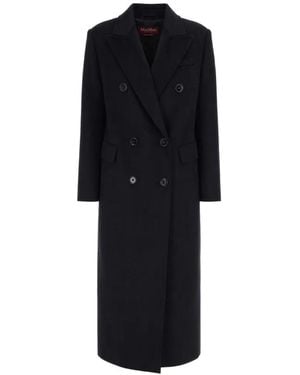 Max Mara Effigy Double-Breasted Virgin-Wool Coat - Black