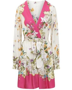 Anna Molinari Butterfly-Floral-Pattern Dress - Pink