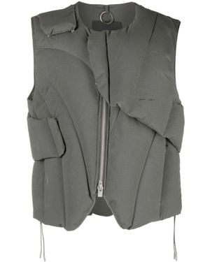 HELIOT EMIL Quilted Layered Vest - Grey