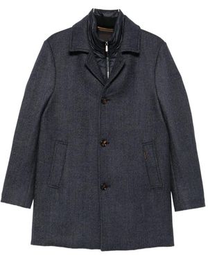 Moorer Button-Fastening Coat - Blue