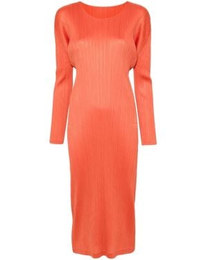 Pleats Please Issey Miyake Plissiertes Midikleid - Rot