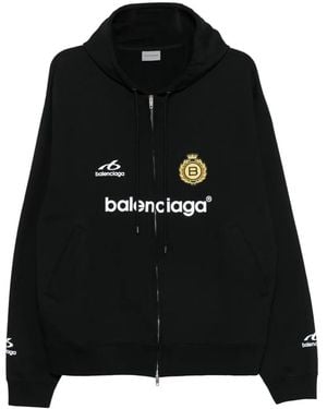 Balenciaga Hoodie Soccer À Logo Imprimé - Black