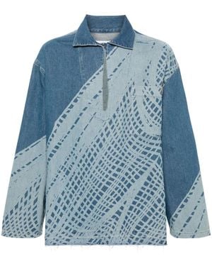 Loewe Laser-Print Denim Shirt - Blue