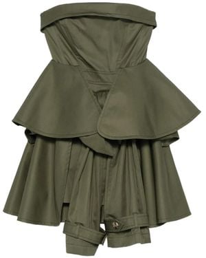 Viktor & Rolf Vestido Corto Drapeado Con Lazo - Verde
