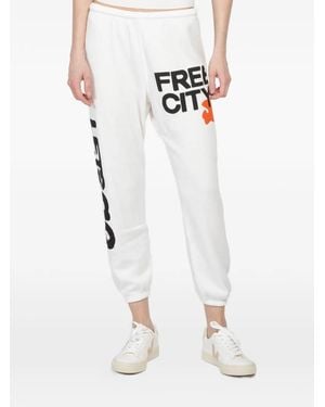 Freecity Graphic-Print Track Trousers - White