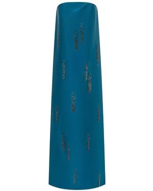 Rami Al Ali Embellished-Cape Jumpsuit - Blue