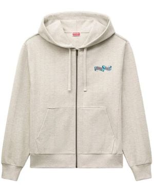 KENZO Jumping Tiger Herringbone Hoodie - White
