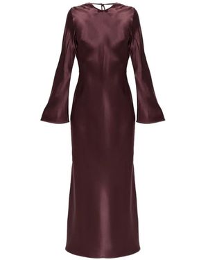 By Malene Birger Parisa Maxi Petal-Appliqué Flared-Sleeve Dress - Purple