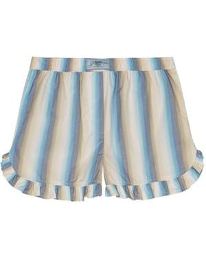 Ganni Striped Shorts - Blue