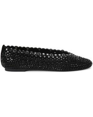 Kurt Geiger Jewel Perforated Ballet Flats - Black