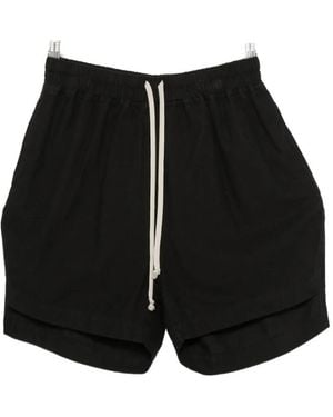 Rick Owens Drawstring Layered-Hem Shorts - Black