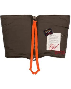 Greg Lauren Padded Zip-Up Scarf - Black