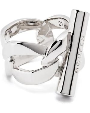 McQueen T-Bar Ring - Weiß