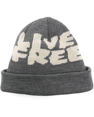 Comme des Garçons Intarsia-Knit Beanie Hat - Grey