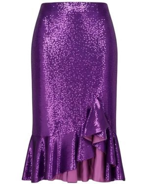 Tom Ford Sequin-Embellished Ruffled Midi Skirt - Purple