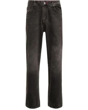 Philipp Plein Fleece-Panelled Jeans - Grey
