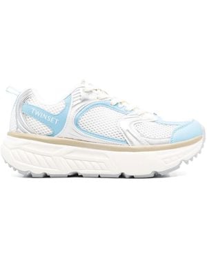 Twinset Sneakers Con Design Color-Block - Bianco