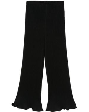 Melitta Baumeister Plissé Cropped Trousers - Black