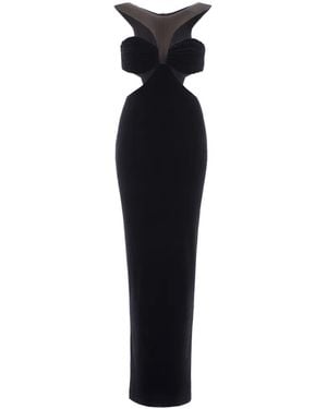 IMROSKA Cleopatra Cut-Out Strapless Maxi Gown Dress - Black