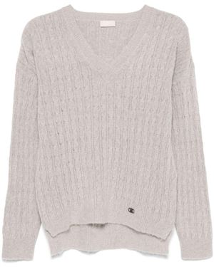 Liu Jo Cable-Knit Jumper - Grey