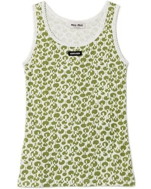 Miu Miu Cotton Tank Top - Green