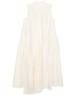 JNBY Asymmetric Gathered Shirt Dress - White
