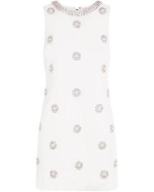 Alice + Olivia Clyde Embellished Sleeveless Dress - White