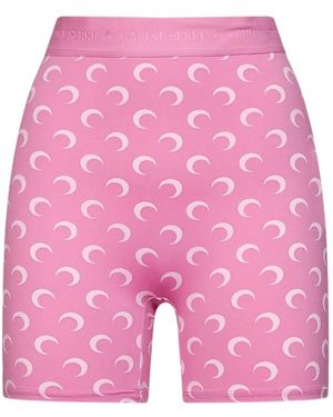 Marine Serre Moon-Print Mini Shorts - Pink