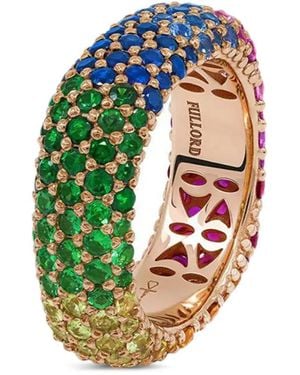 FULLORD 18K Rose Full Pave Sapphire Ghost Ring - White