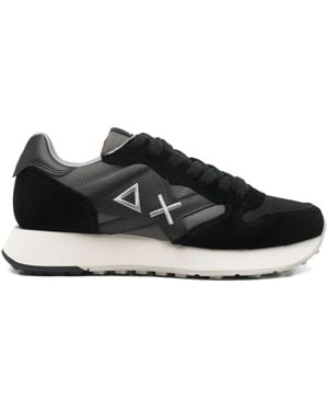 Sun 68 Logo-Motif Sneakers - Black