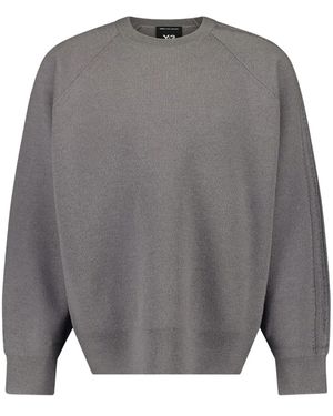 Y-3 3S Knit Crew Jumper - Grey